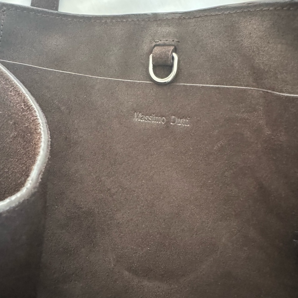 Massimo Dutti Elegant Brown Suede Tote Bag - Picture 6 of 11